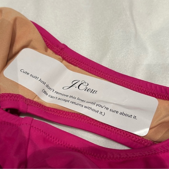 J. Crew Ruched Ruffle One-Piece Swimsuit Radiant Fuchsia Pink 24 New with Tag - Picture 14 of 14